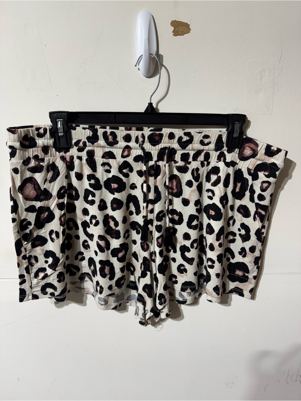 Leopard Print Women’s Lounge Shorts - Cream